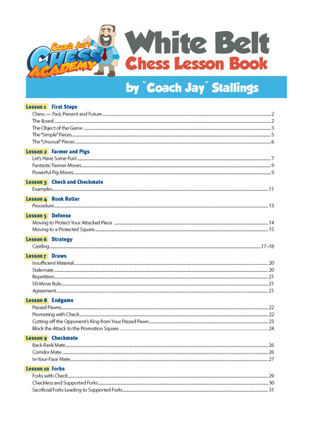 White Belt Chess Lesson Book