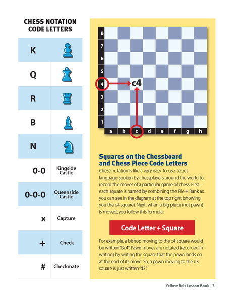Yellow Belt Chess Lesson Book